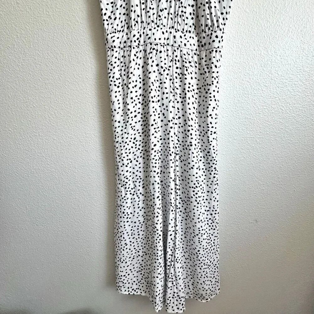 & OTHER STORIES x ANTHROPOLOGIE | Cross Front Dress Black White Dot | Size 4 - Picture 4 of 10